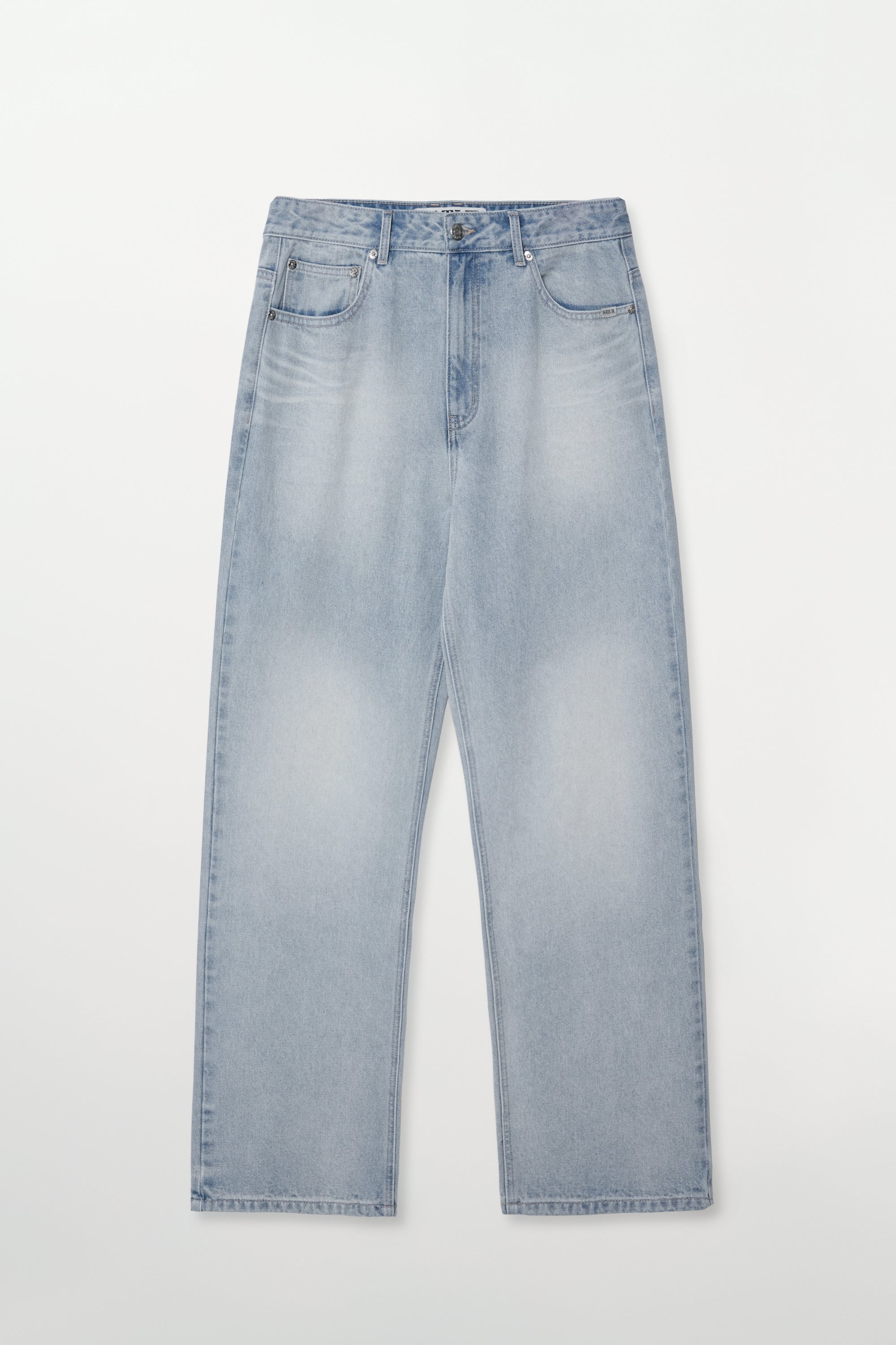(M) Straight Denim Pants Light Blue