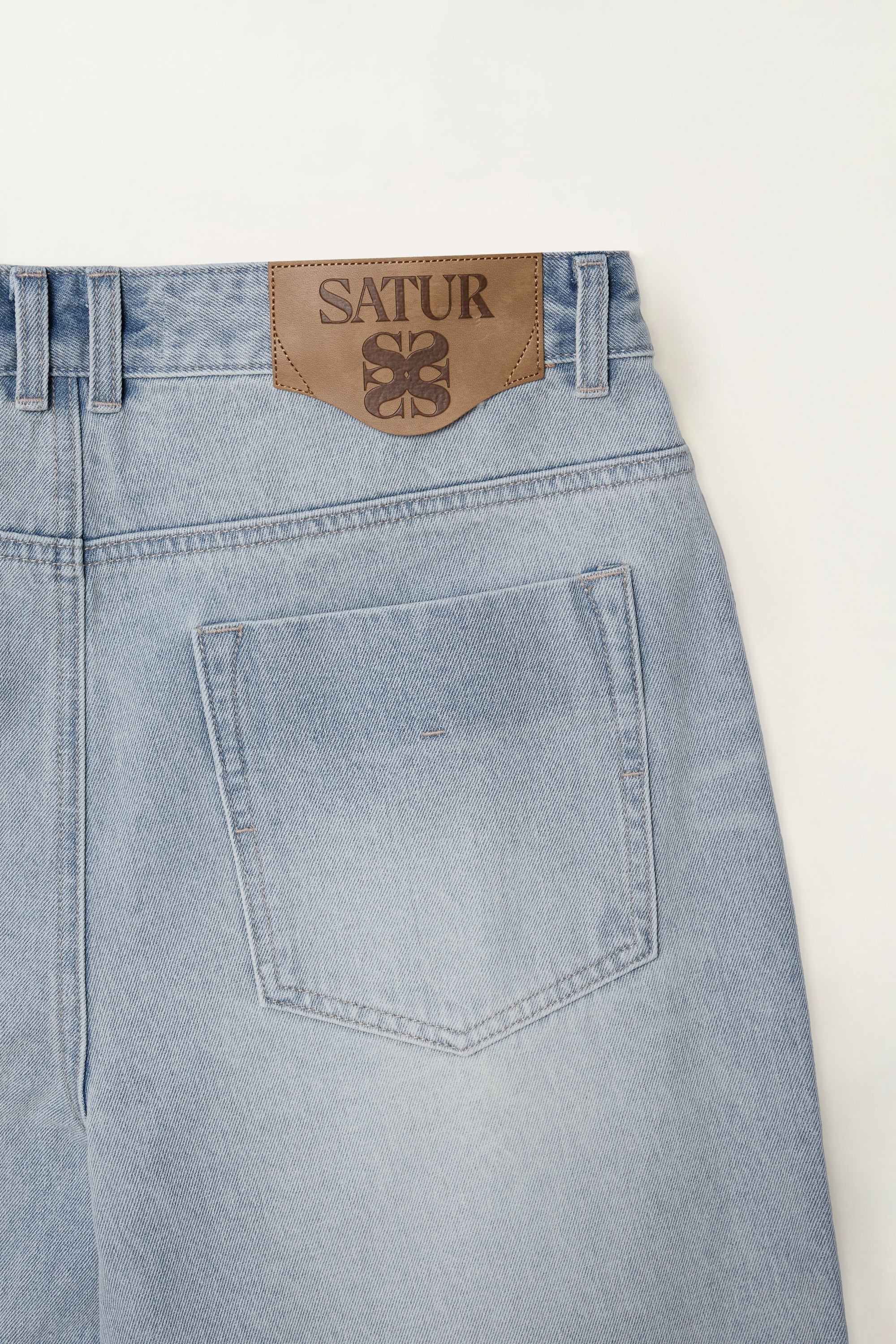 (M) Straight Denim Pants Light Blue