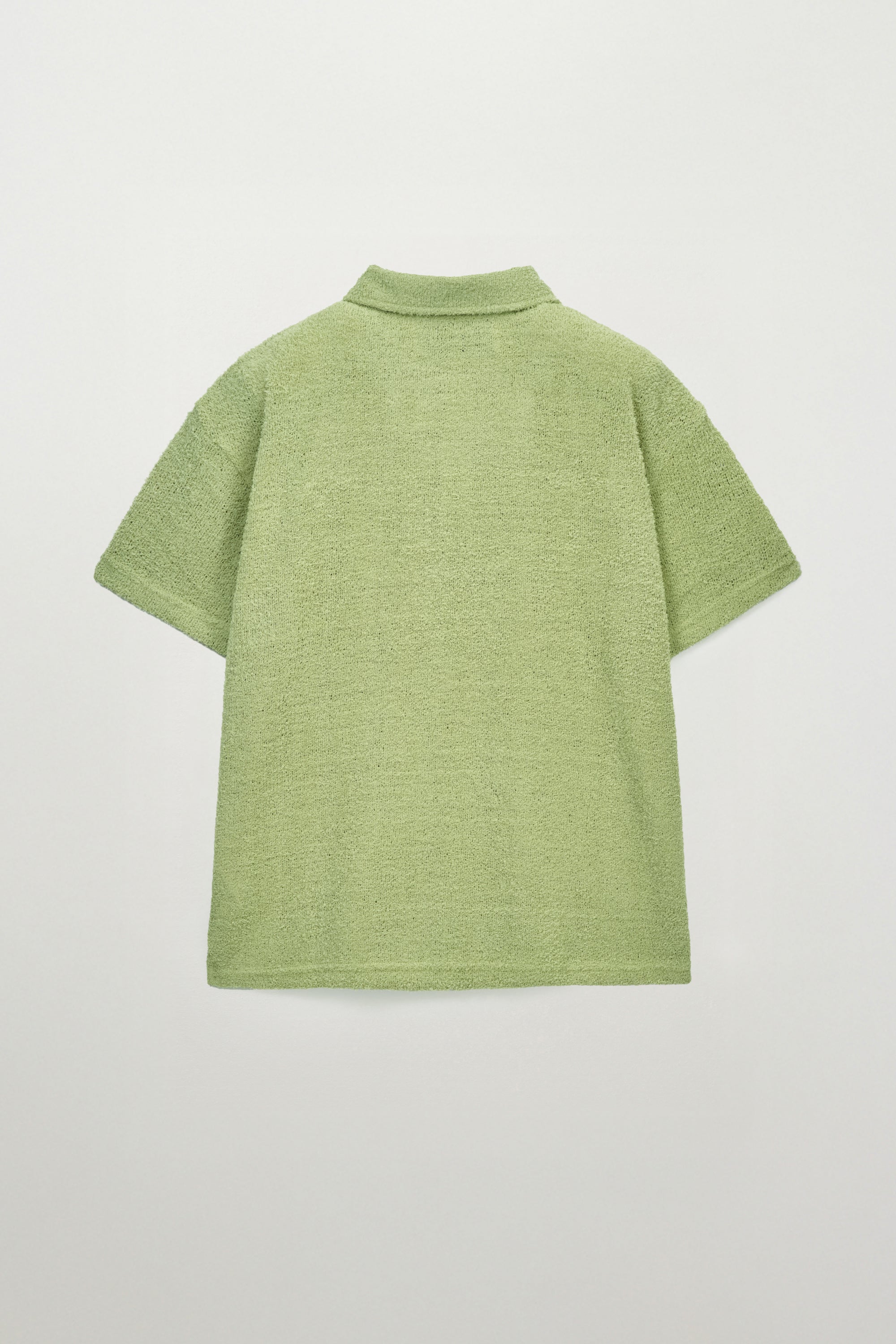 (M) Hairy Collar Tshirt Light Green