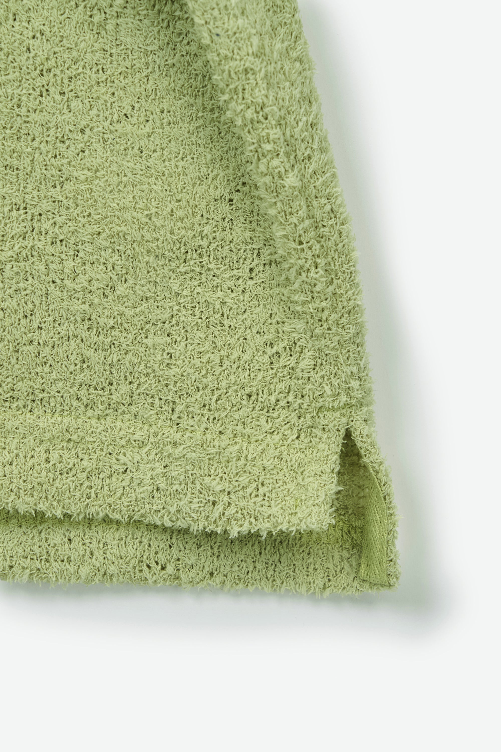 (M) Hairy Collar Tshirt Light Green