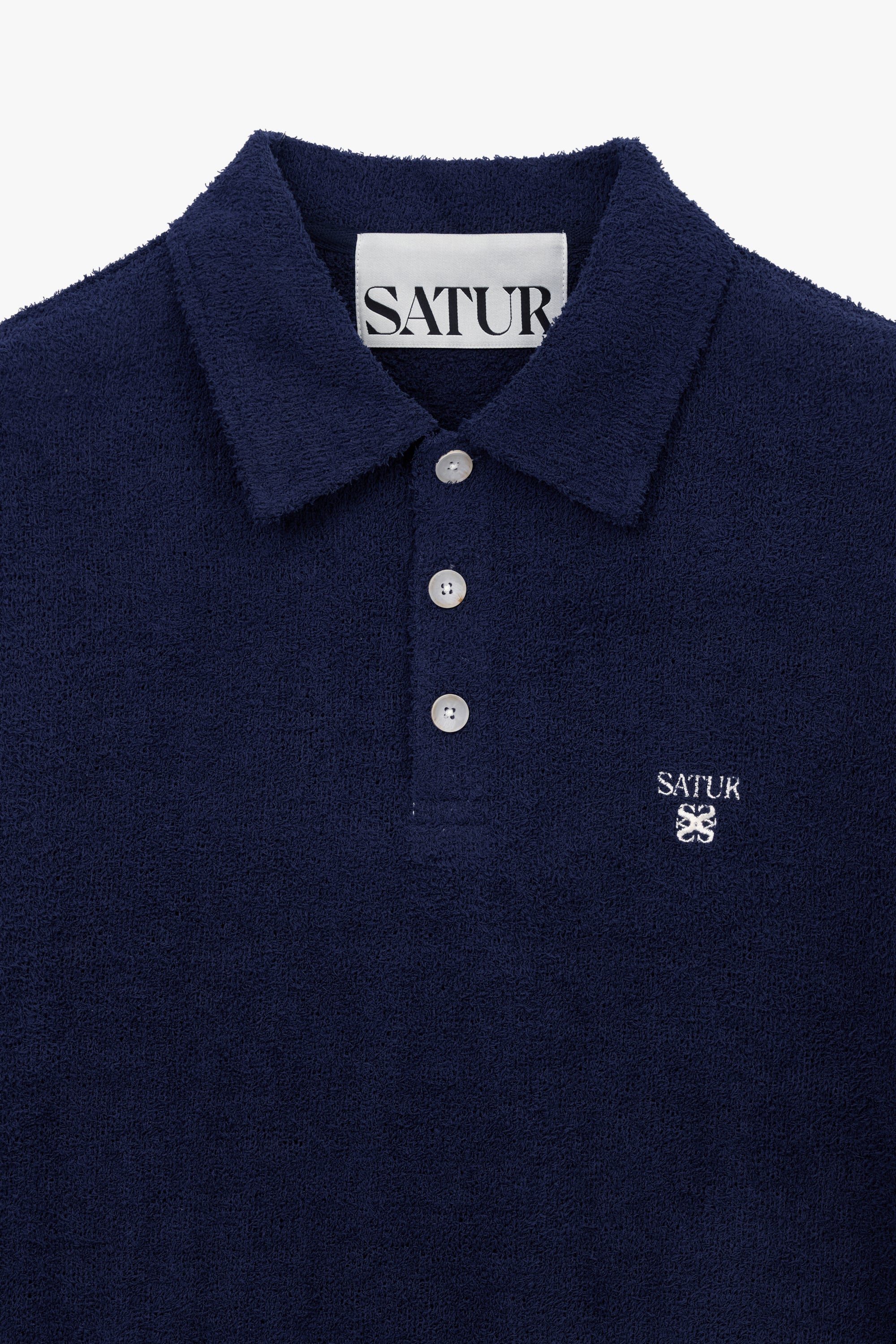 (M) Hairy Collar Tshirt Navy