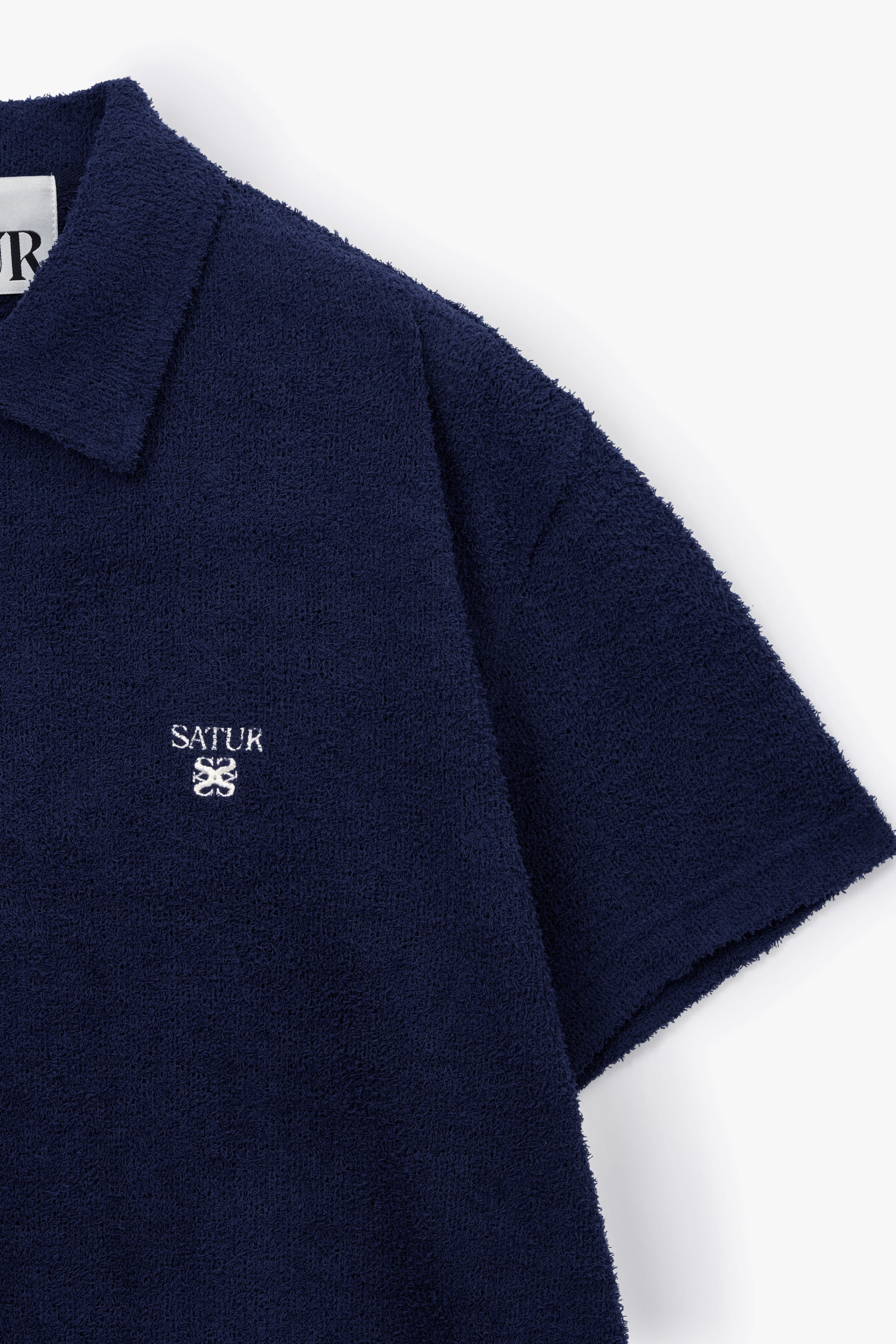 (M) Hairy Collar Tshirt Navy