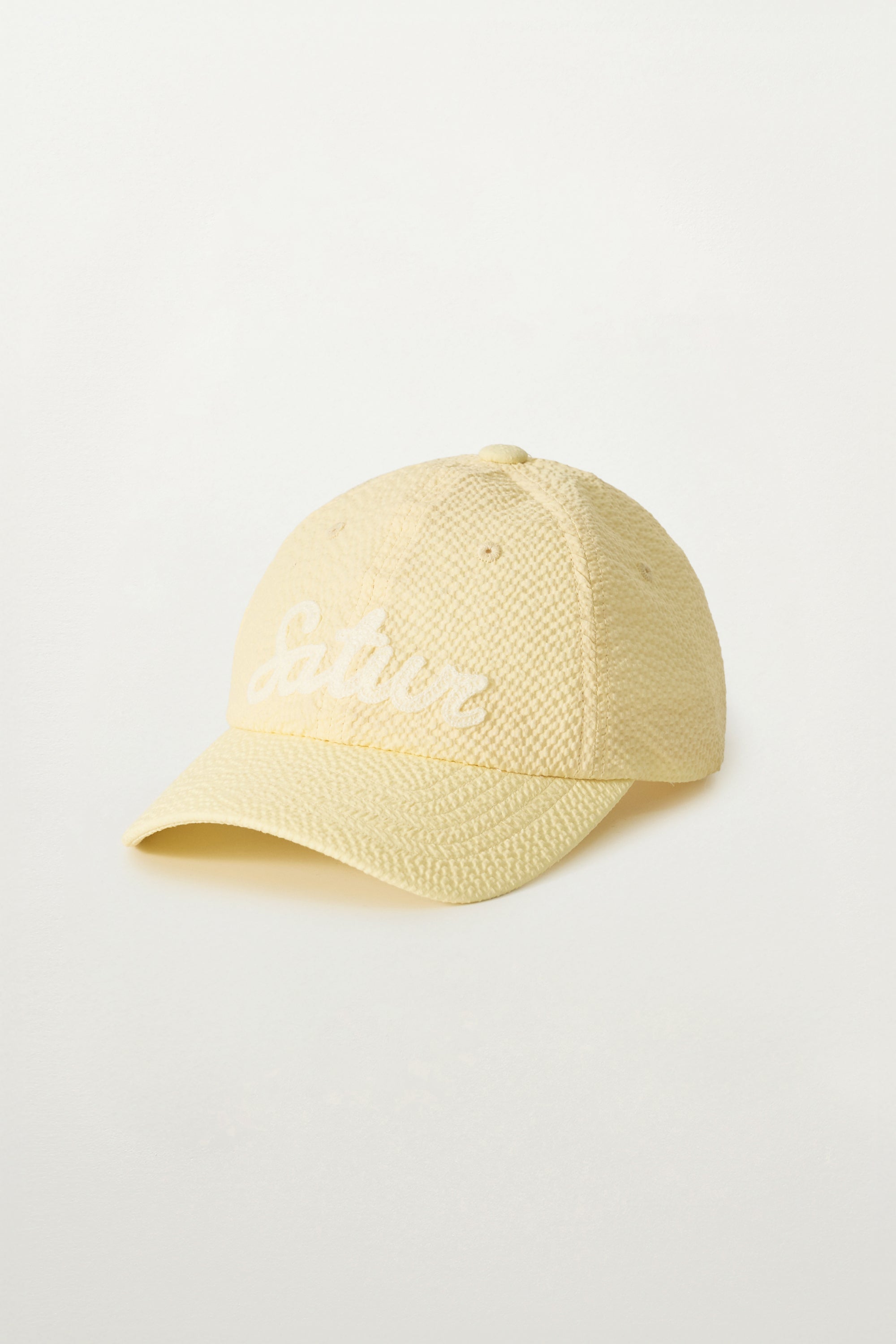 (U) Seersucker Satur Ball Cap Light Yellow