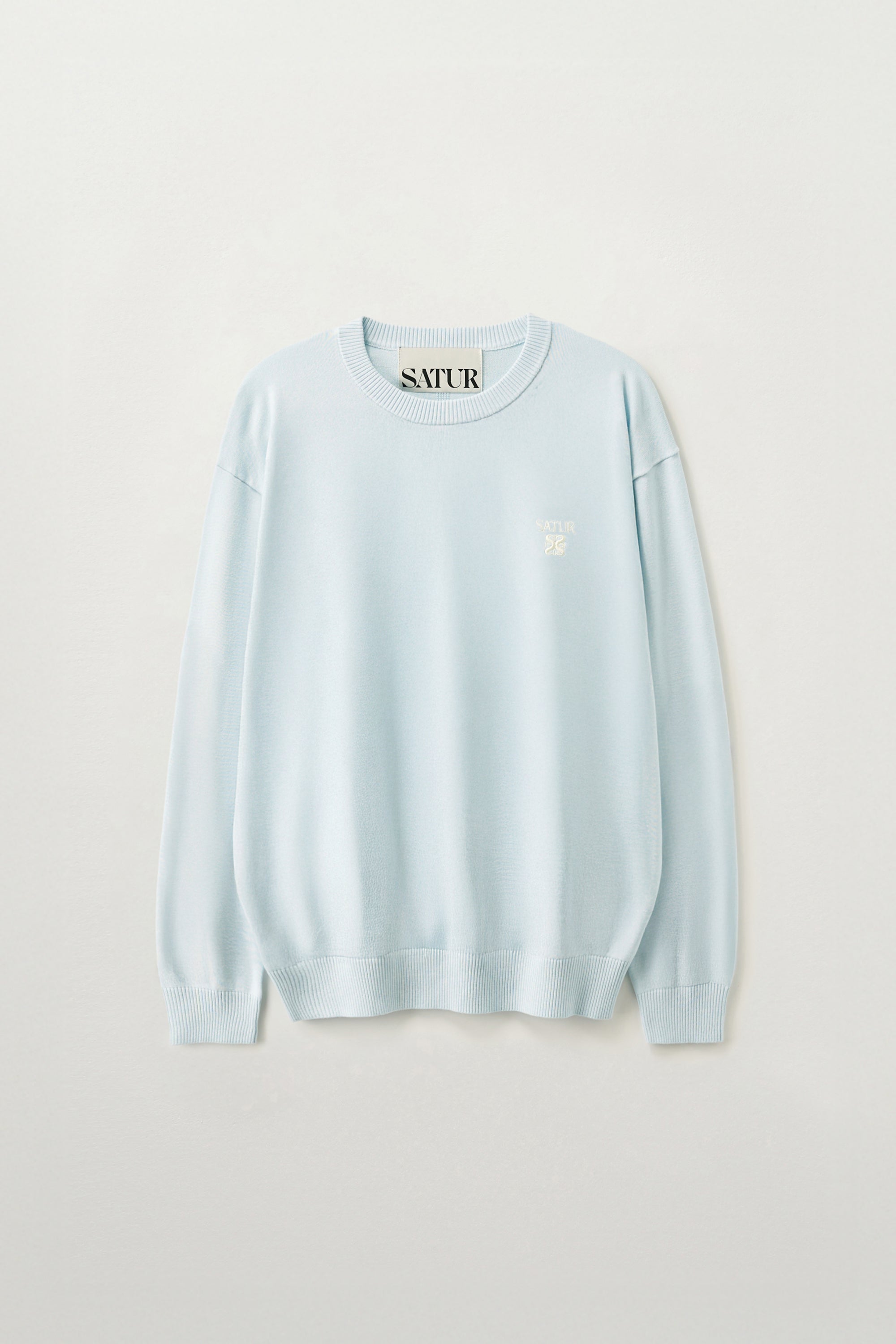 (U) Loren Basic Crew Neck Knit Sky Blue