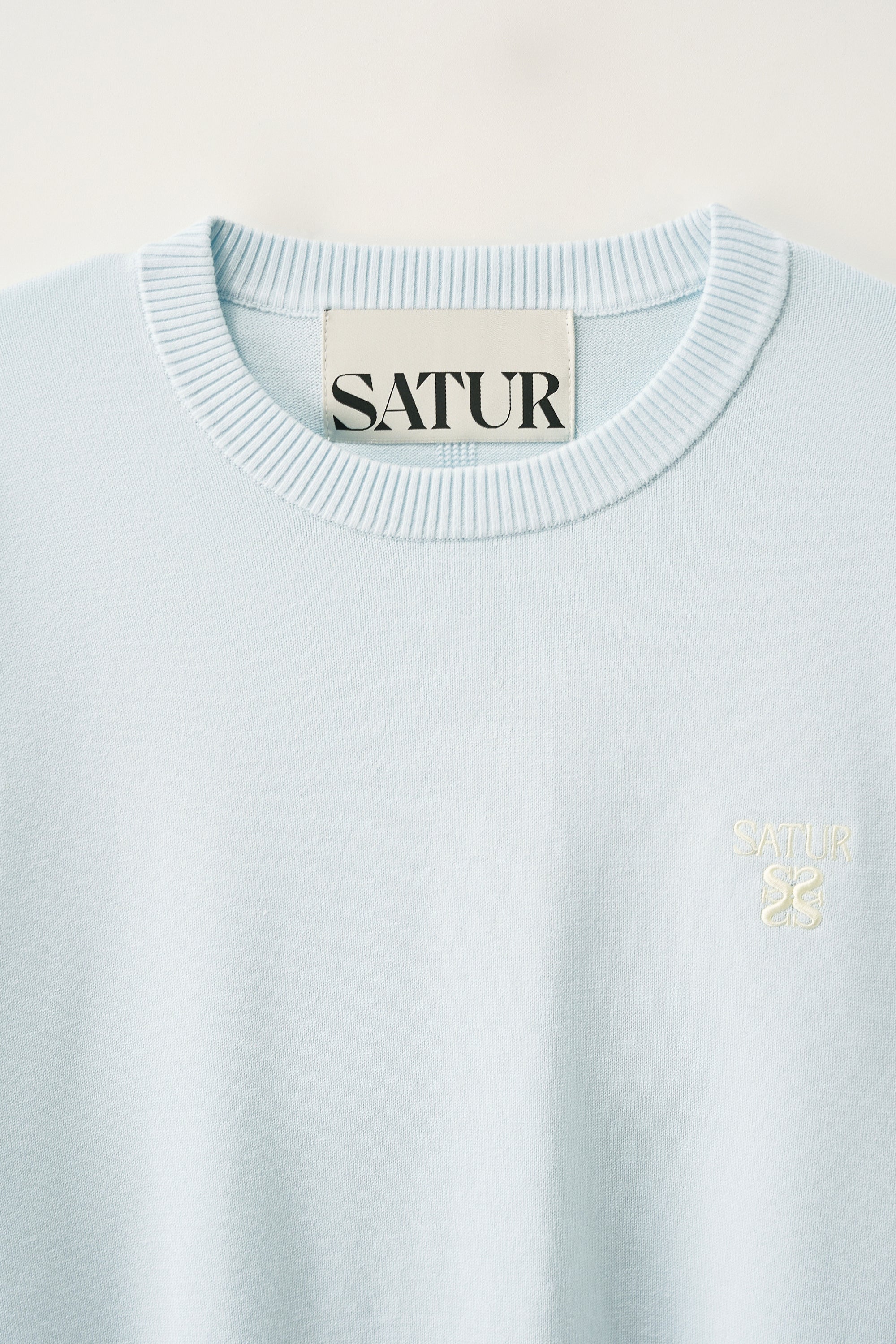 (U) Loren Basic Crew Neck Knit Sky Blue