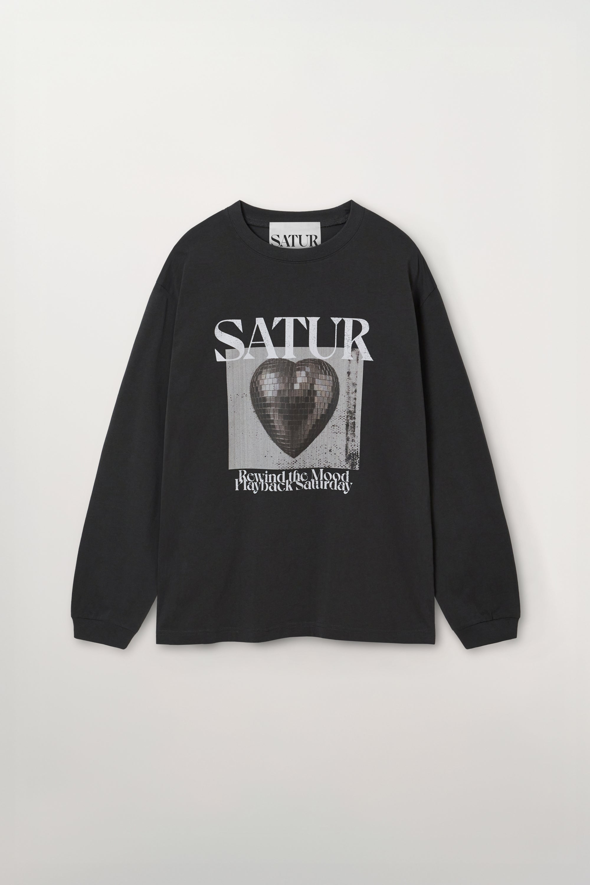 (U) Heart Mirror Long Sleeve Charcoal