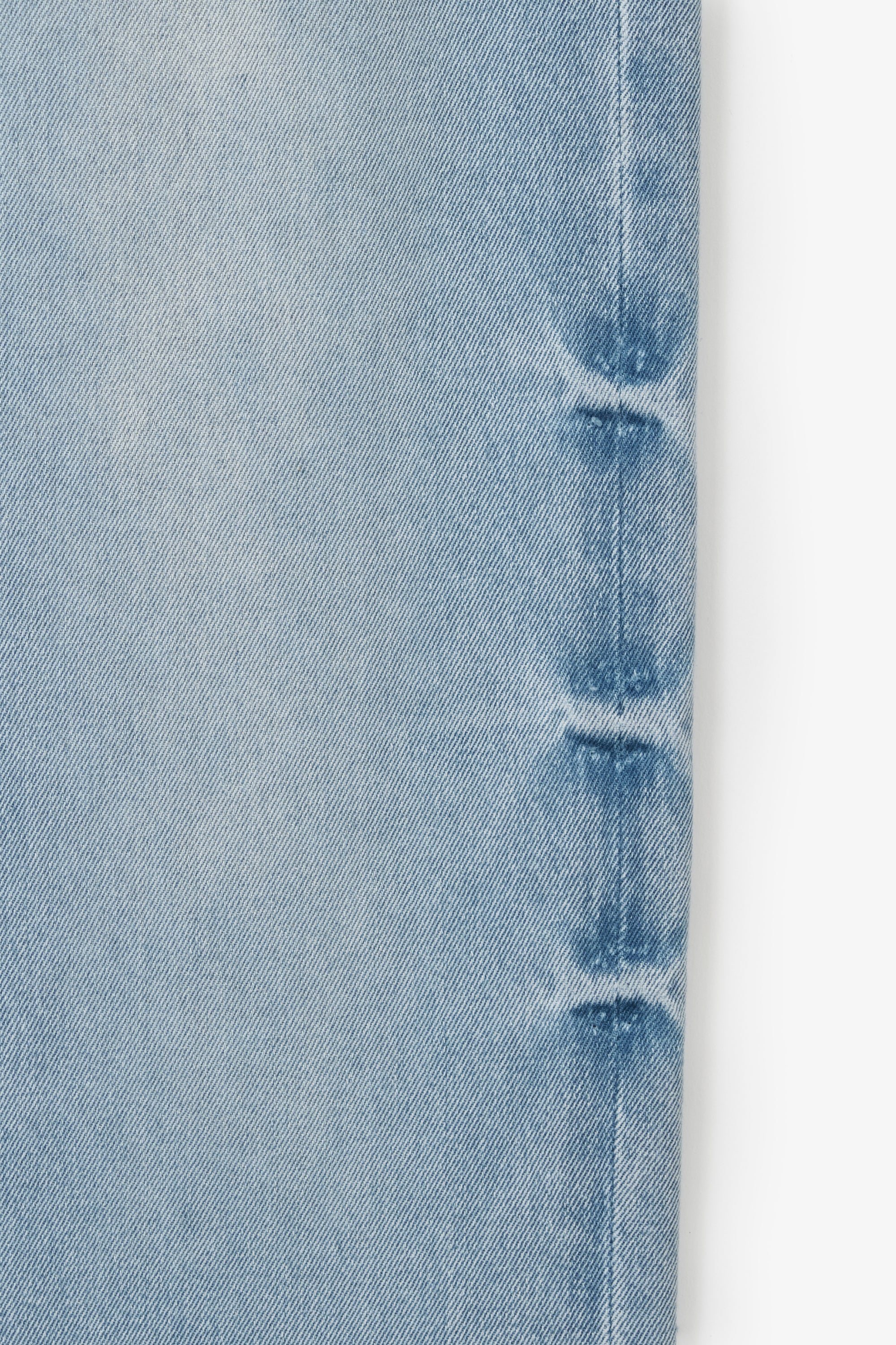 (W) Washed Relaxed Denim Pants Light Blue