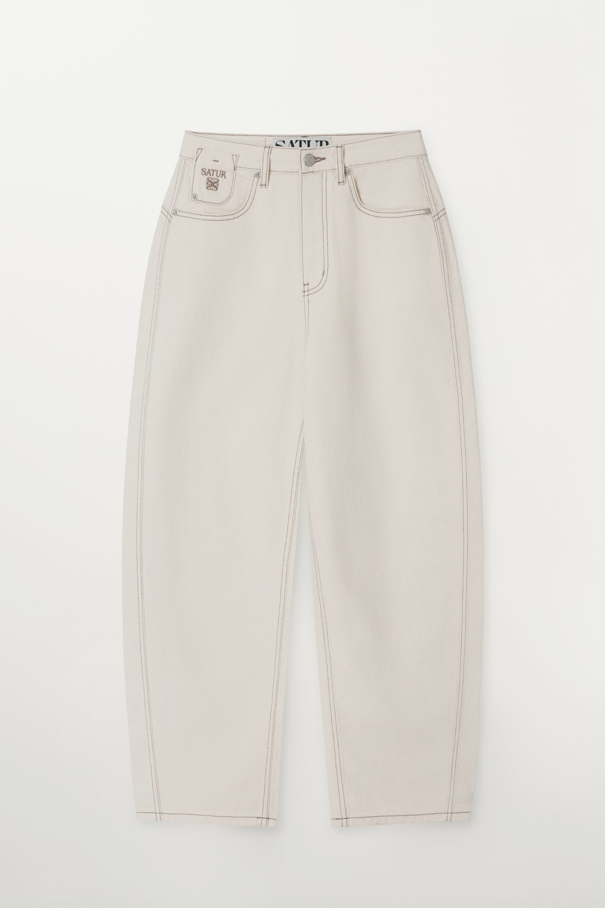 (W) Barrel Fit Denim Pants Ecru