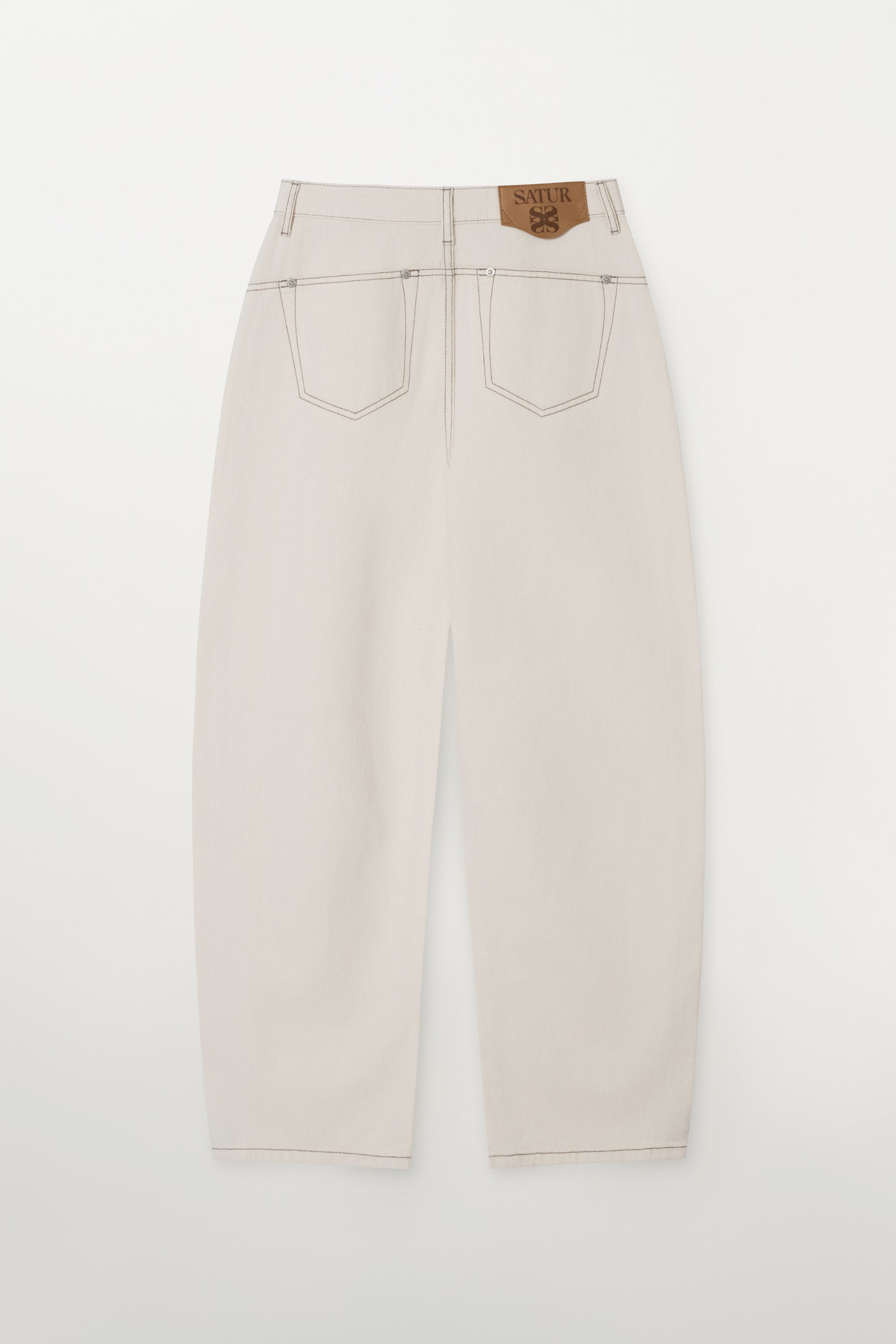 (W) Barrel Fit Denim Pants Ecru