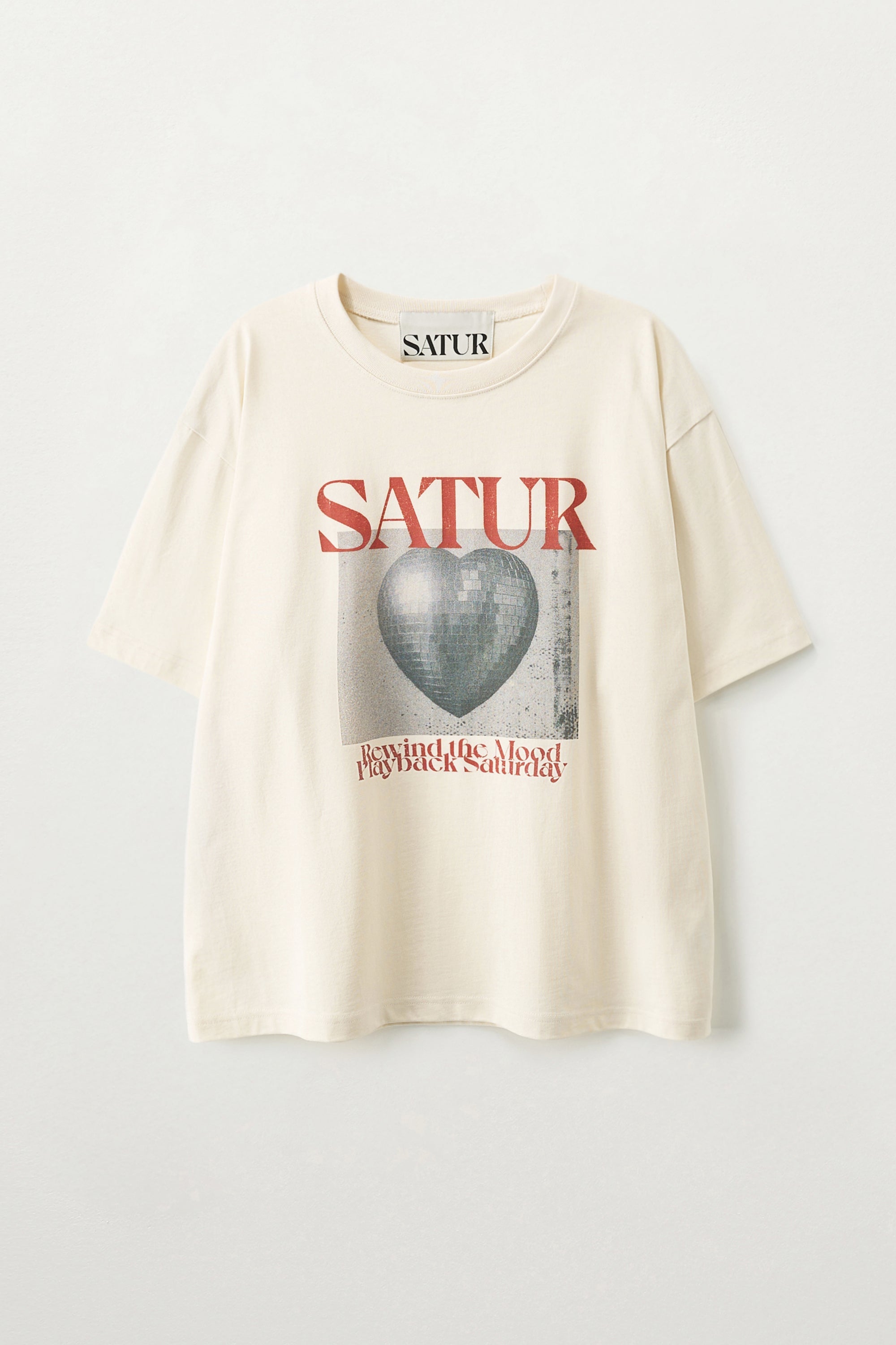 (M) Mirrorball Oversized Tee Cream