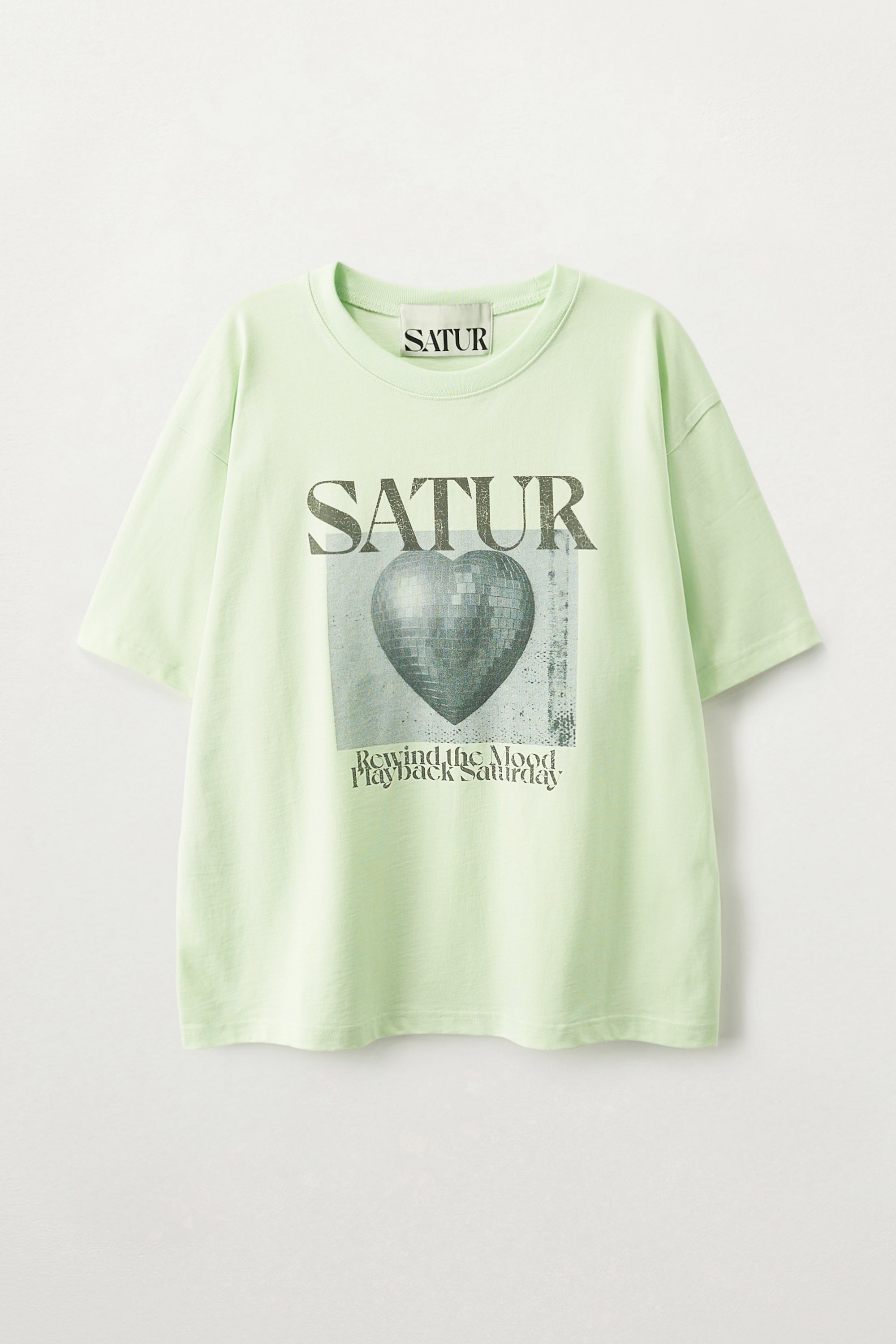 (M) Mirrorball Oversized Tee Light Green