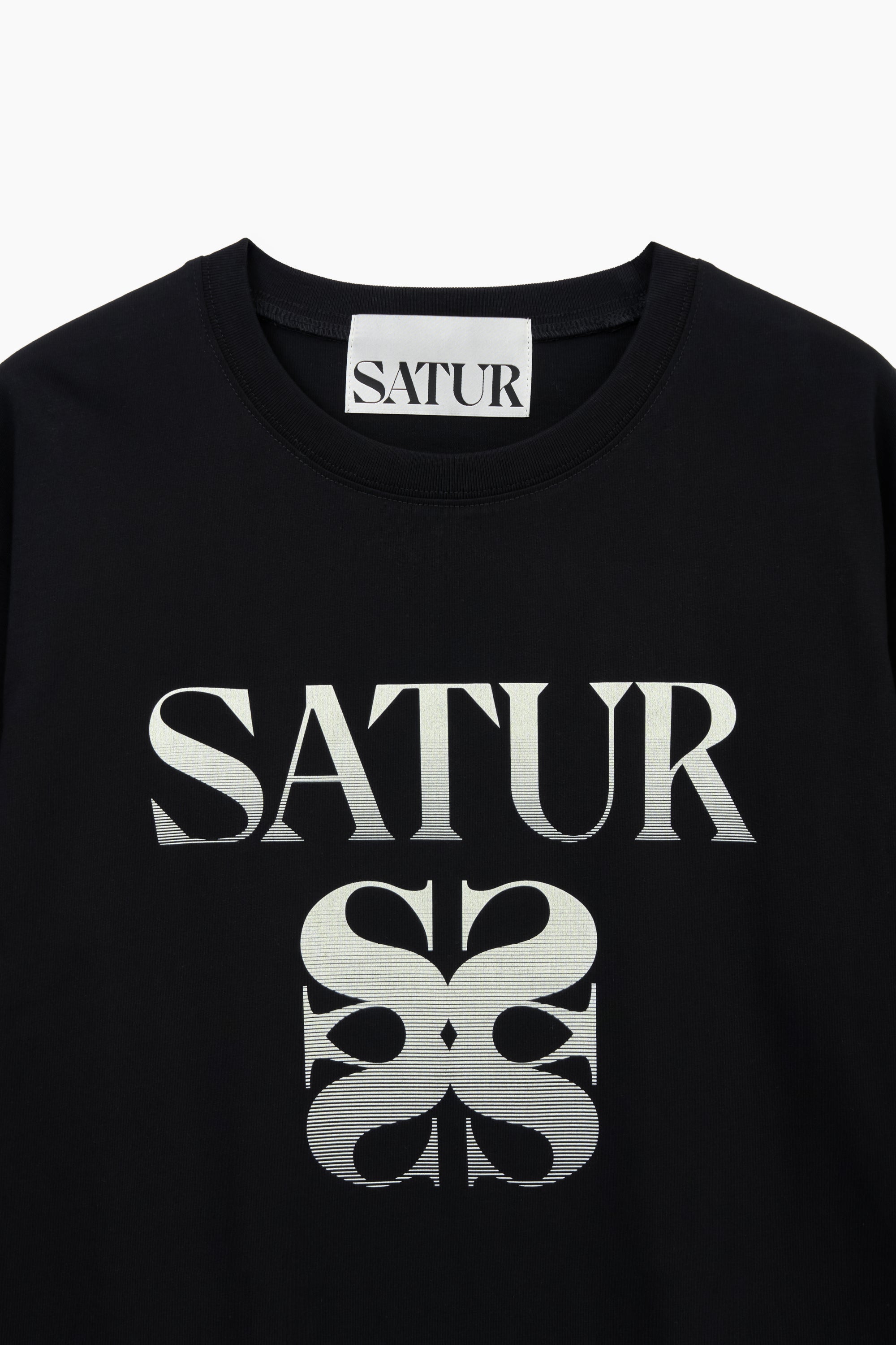 (U) Gradient Embroidery Tee Black