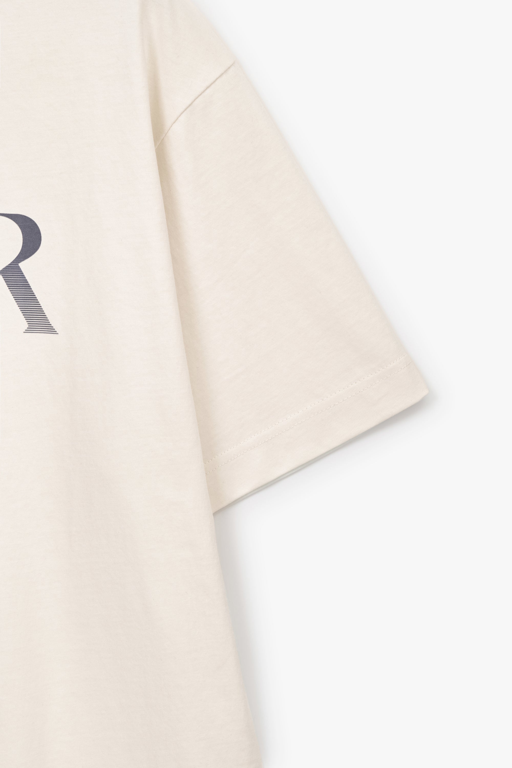 (U) Gradient Embroidery Tee Cream
