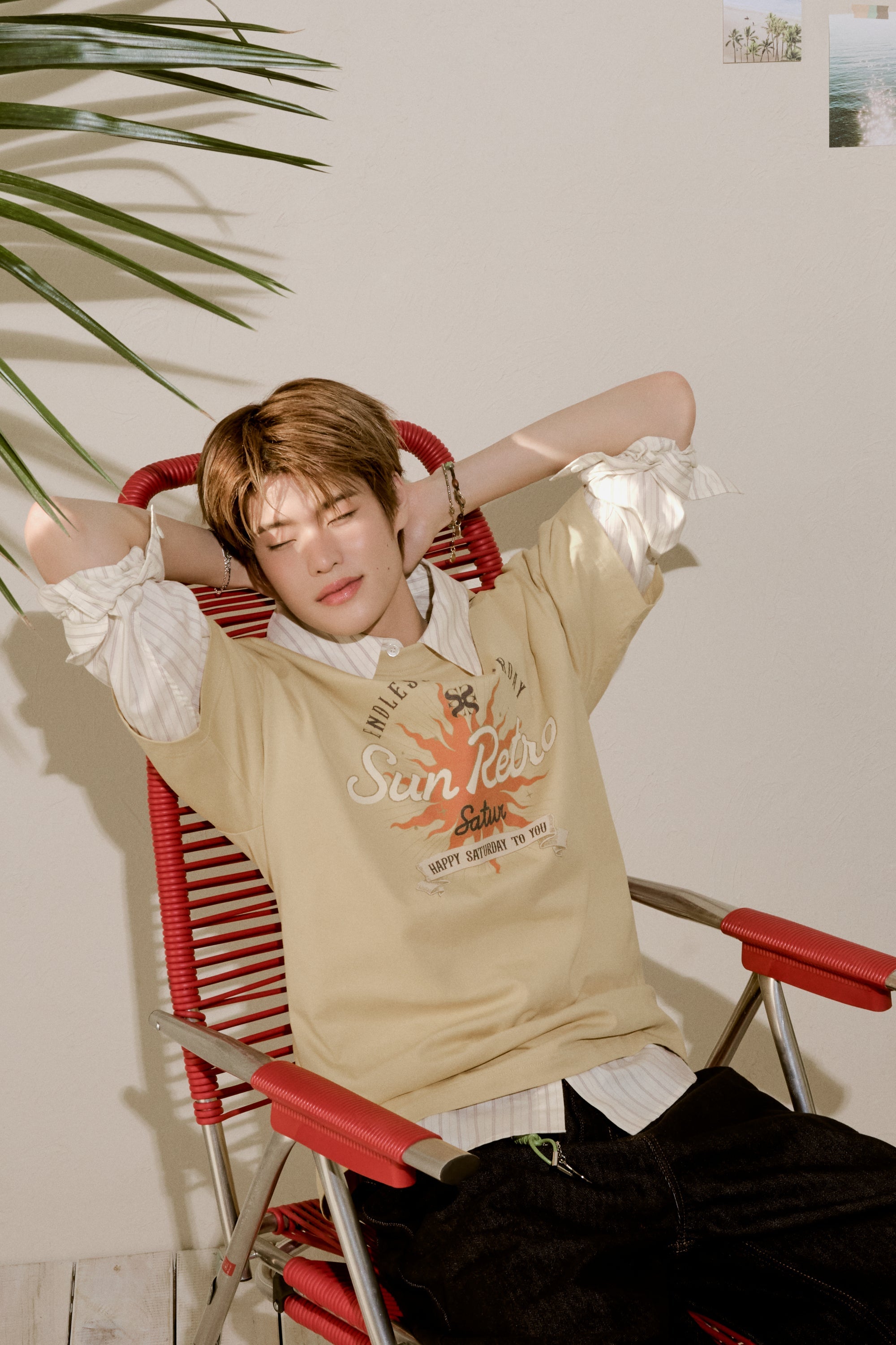 (U) New Sun Retro Half Tshirt Yellow