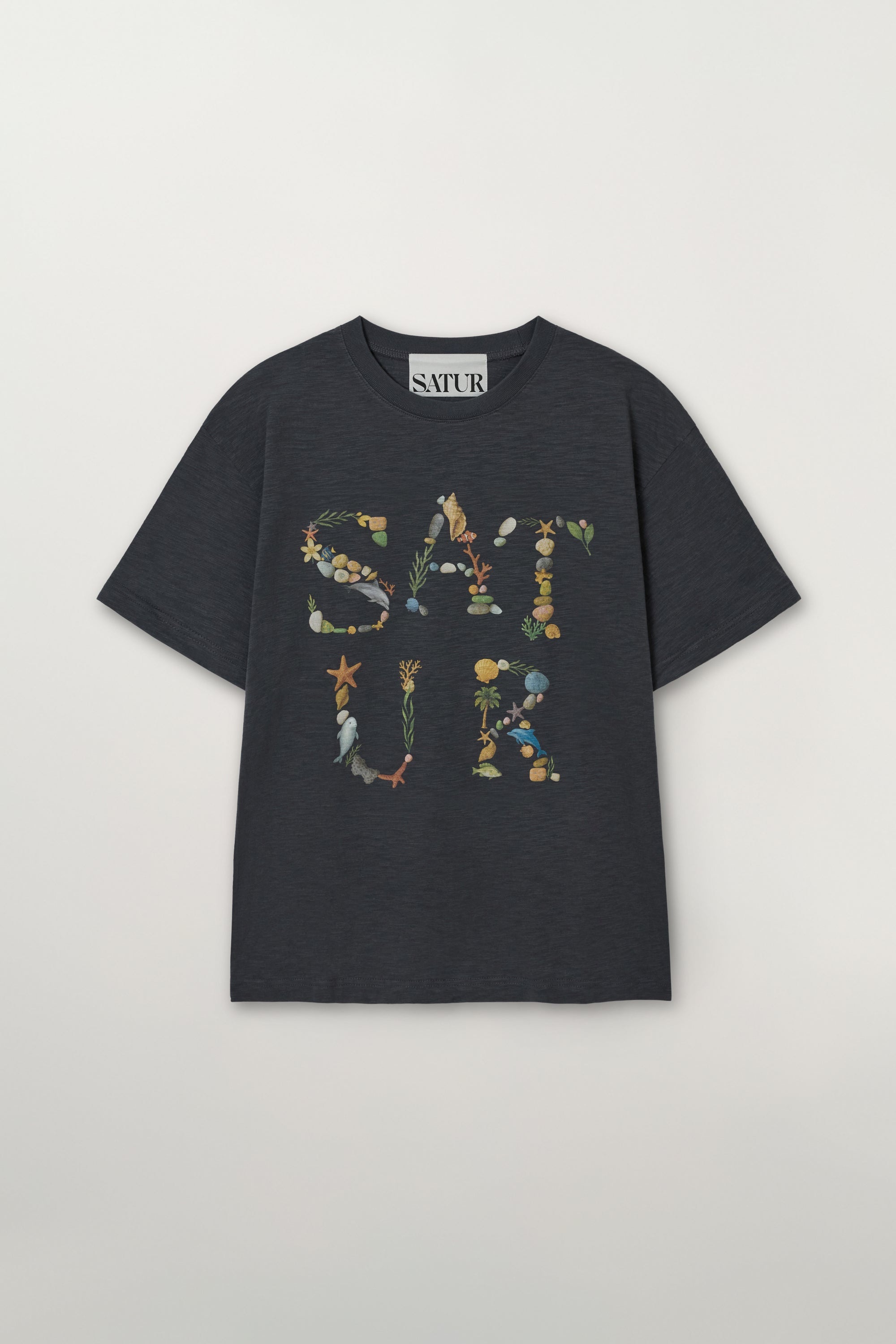 (U) Satur Marine Collage Tee Charcoal