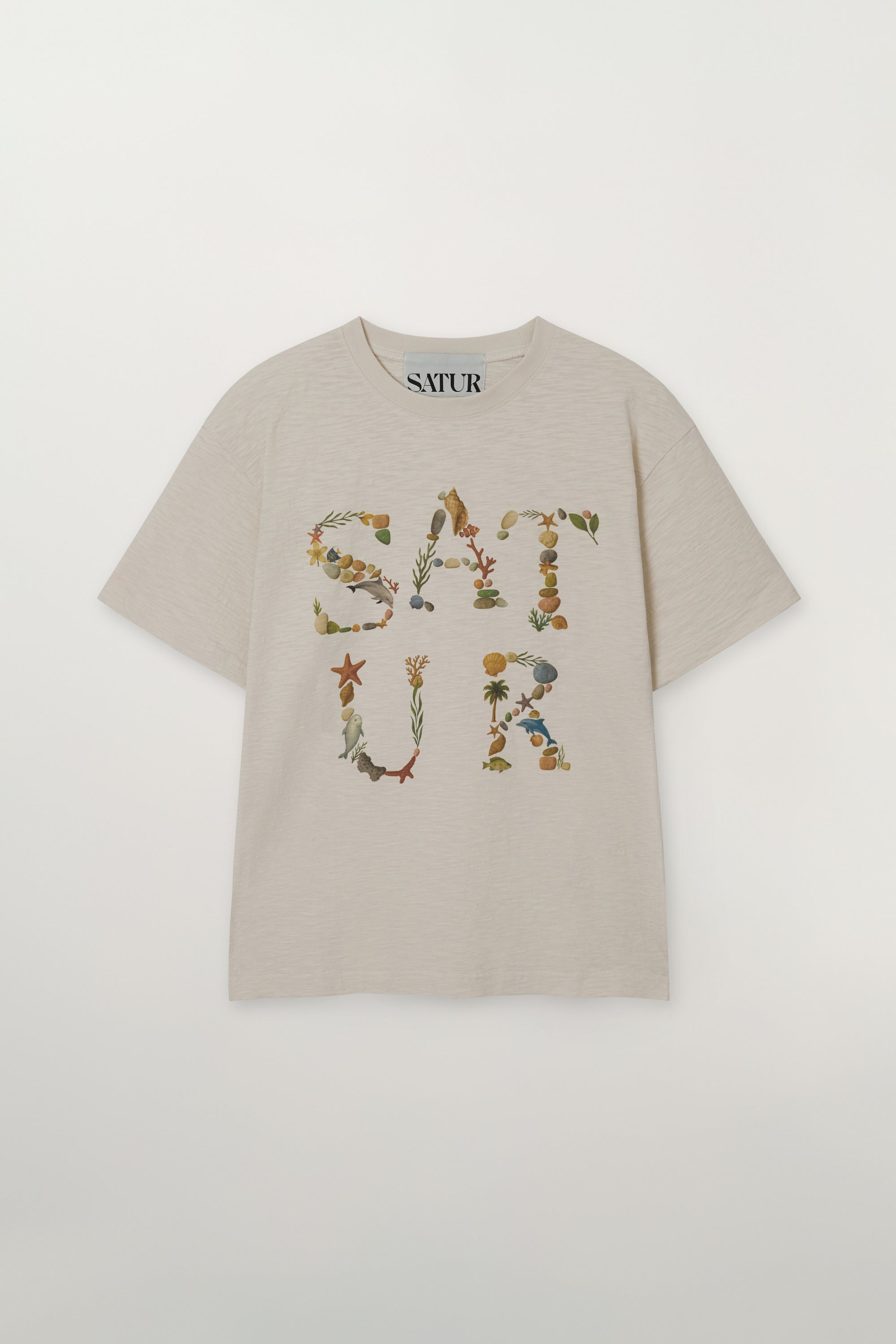 (U) Satur Marine Collage Tee Cream
