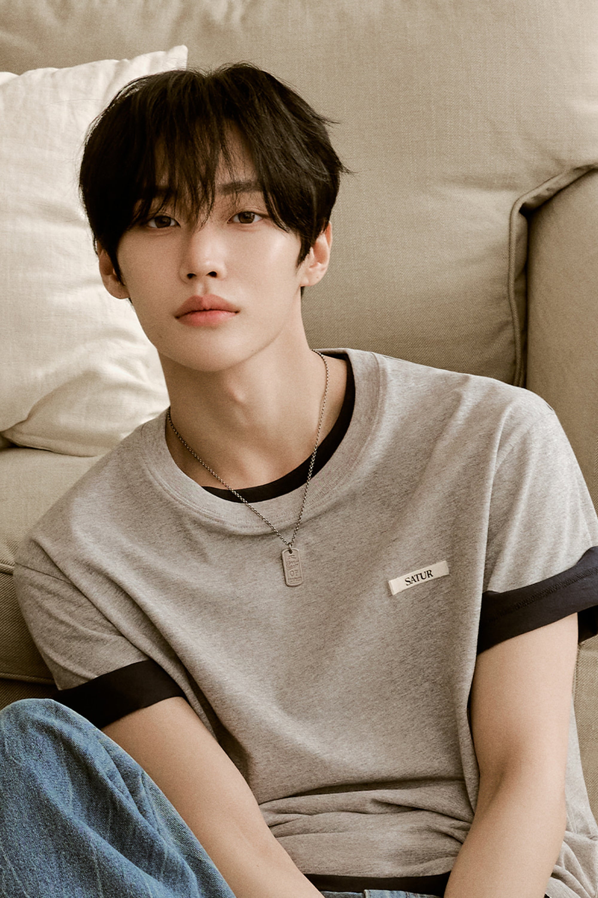 [RIIZE's Pick] (U) Supima Basic Crew Neck Tee Melange Gray