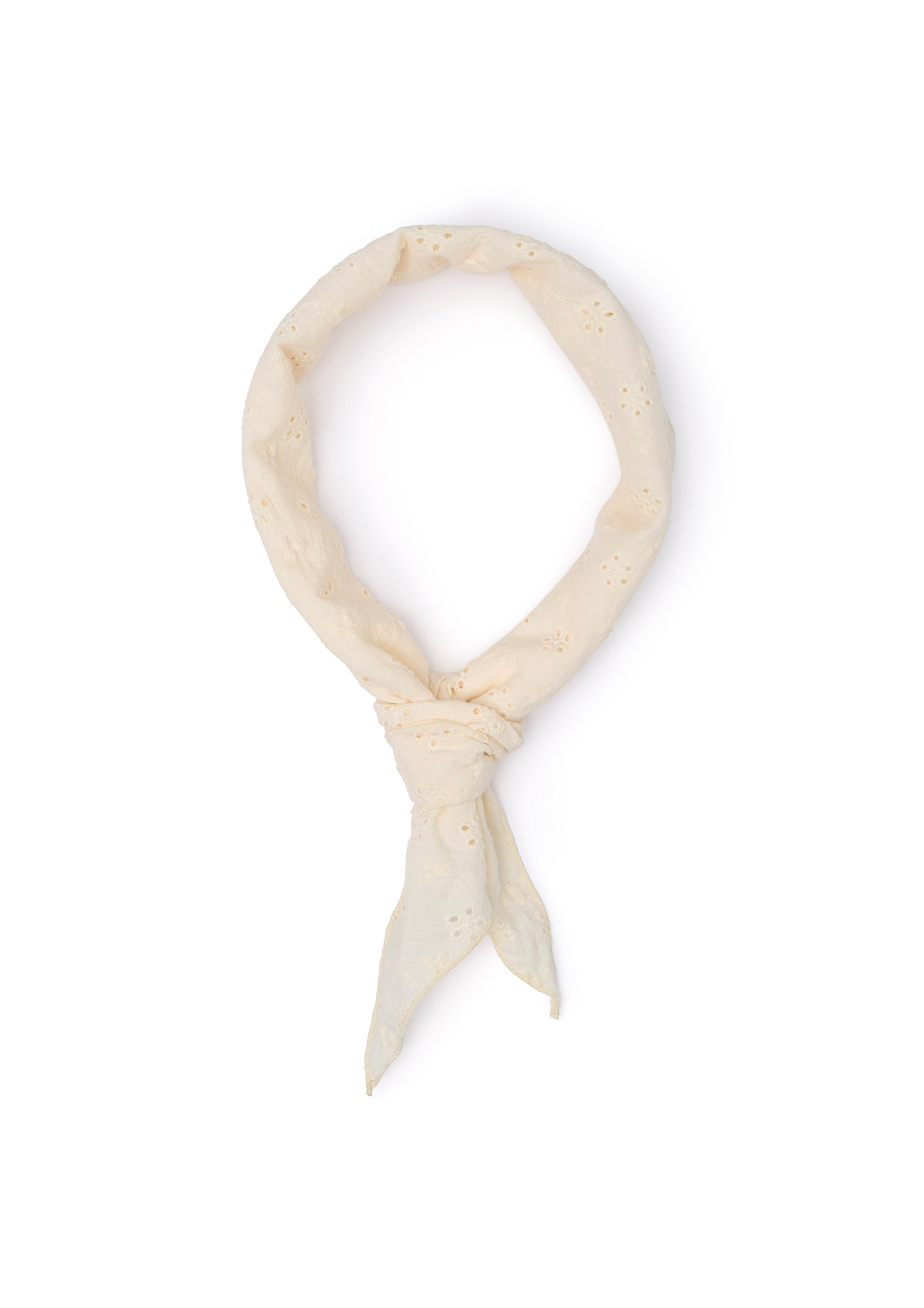 (W) Punching Triangle Scarf Cream
