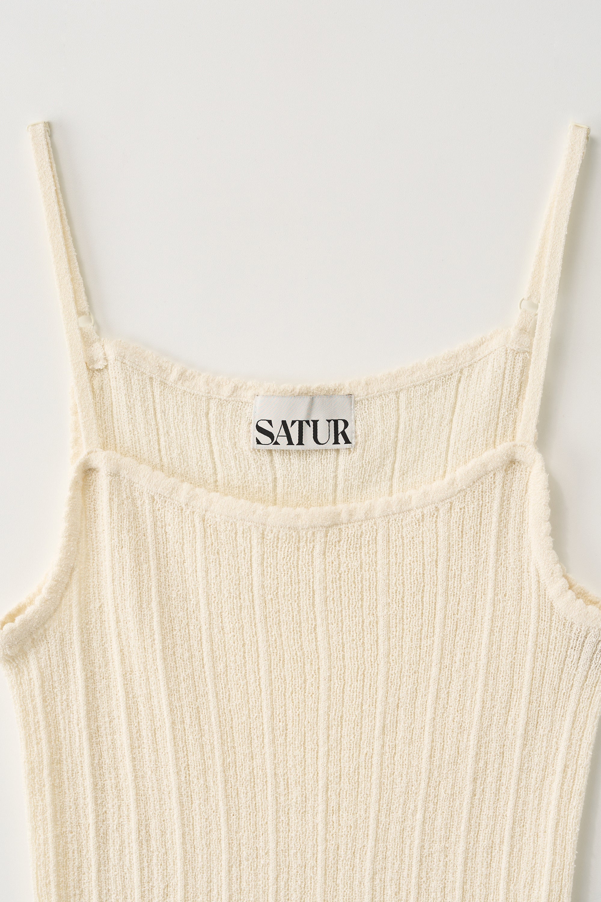 (W) Ribbed Sleeveless Knit Cream