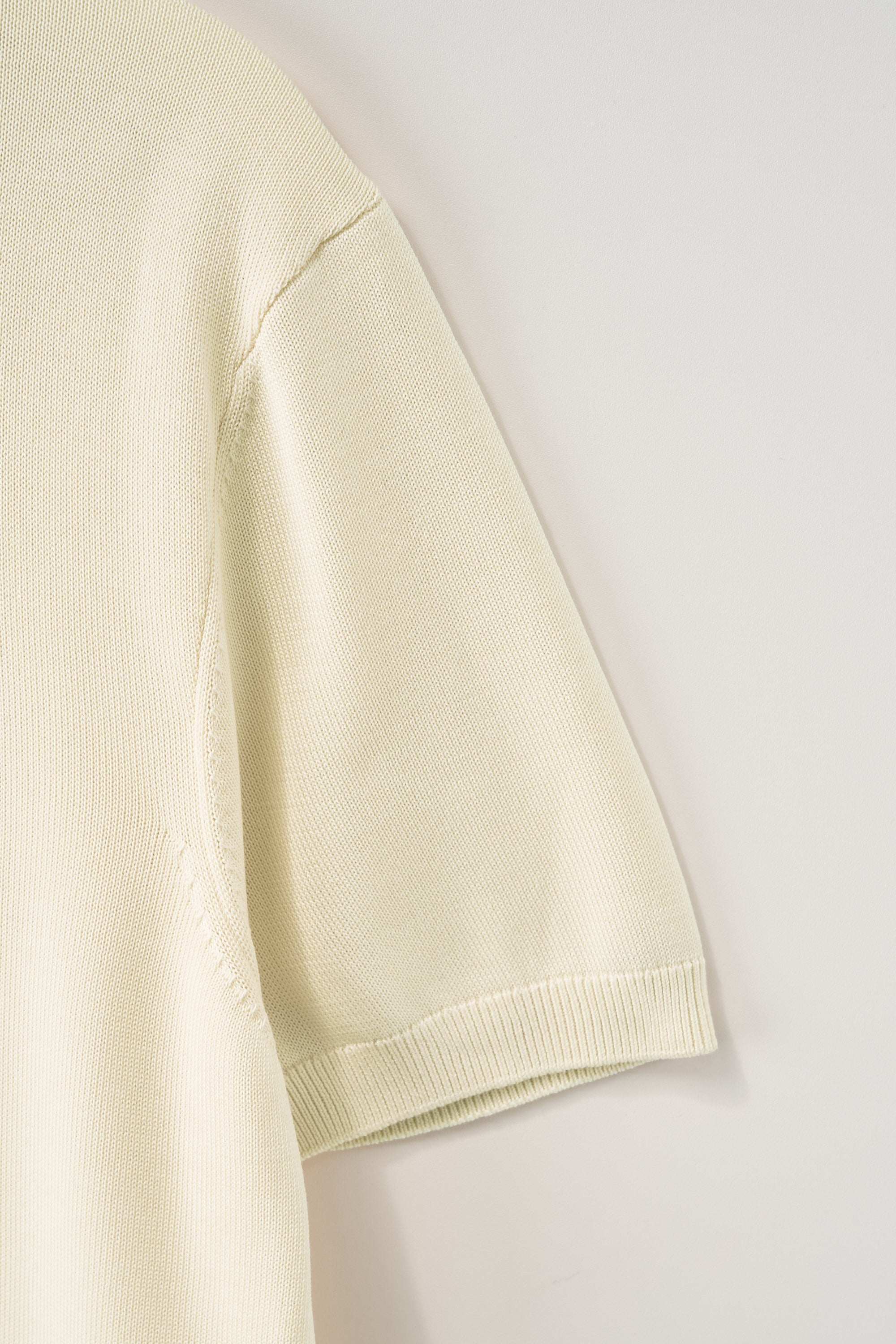 (W) Classic Collar Half Knit Cream