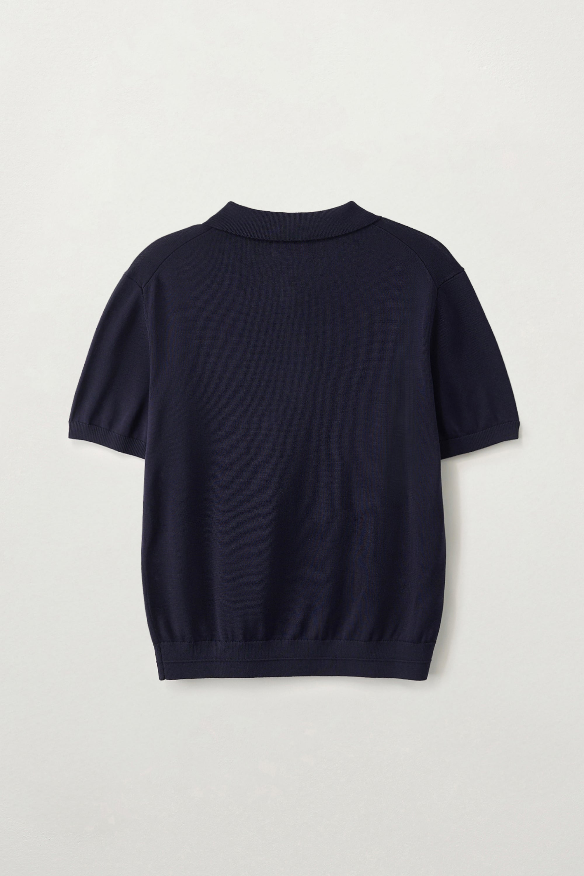 (W) Classic Collar Half Knit Navy