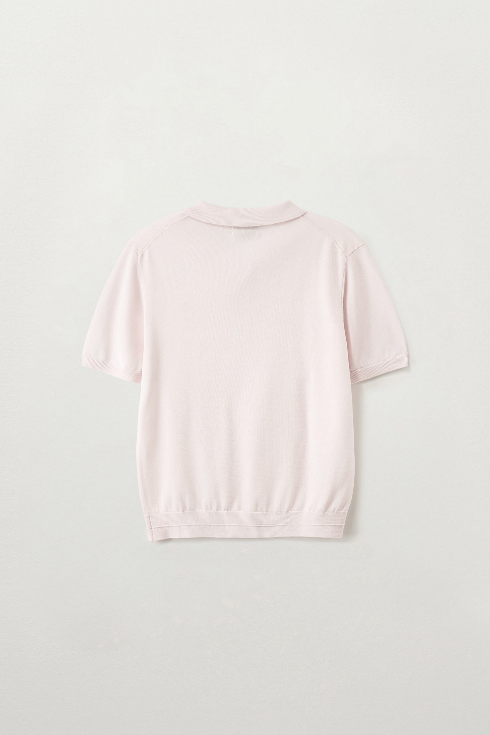 (W) Classic Collar Half Knit Pink