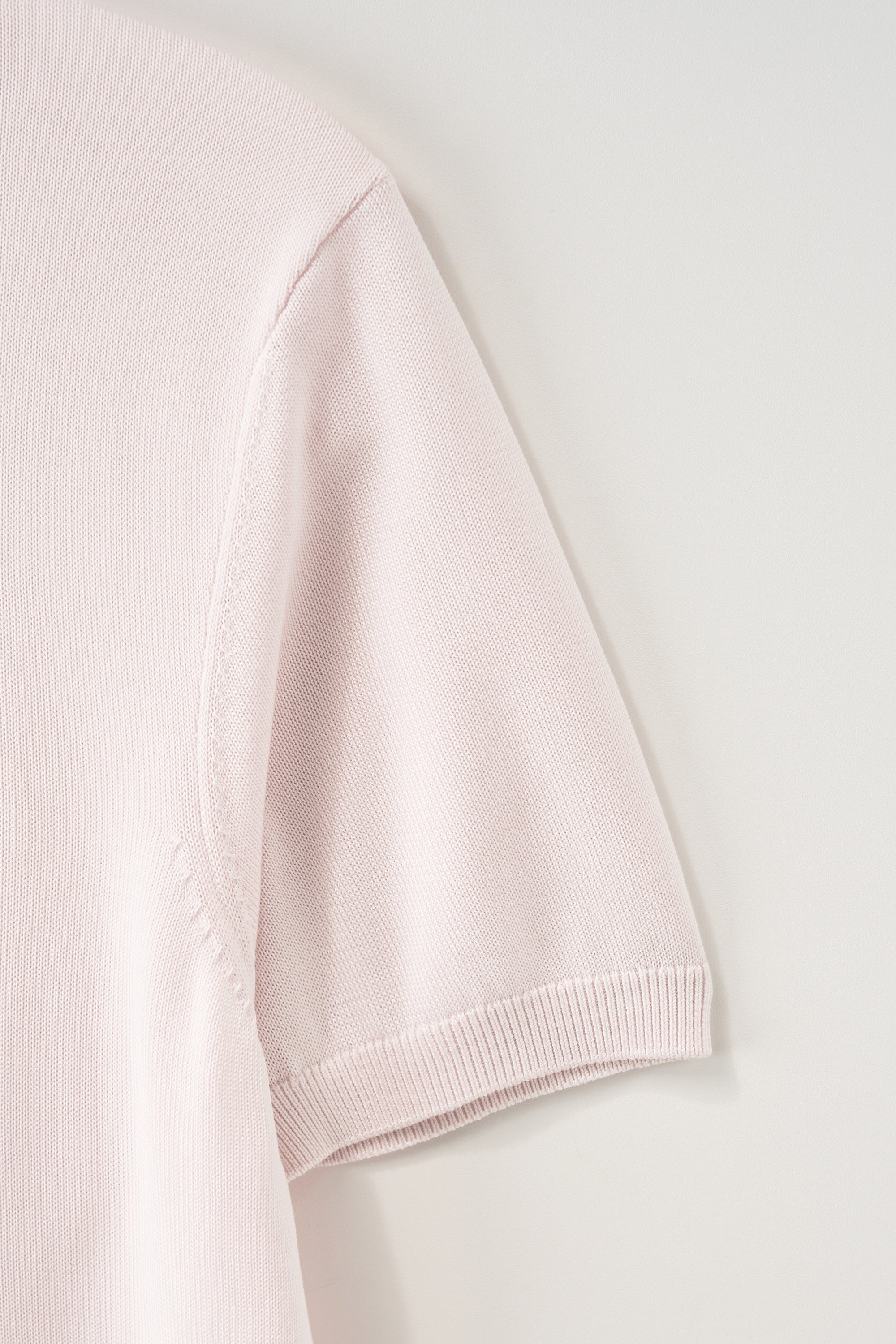 (W) Classic Collar Half Knit Pink