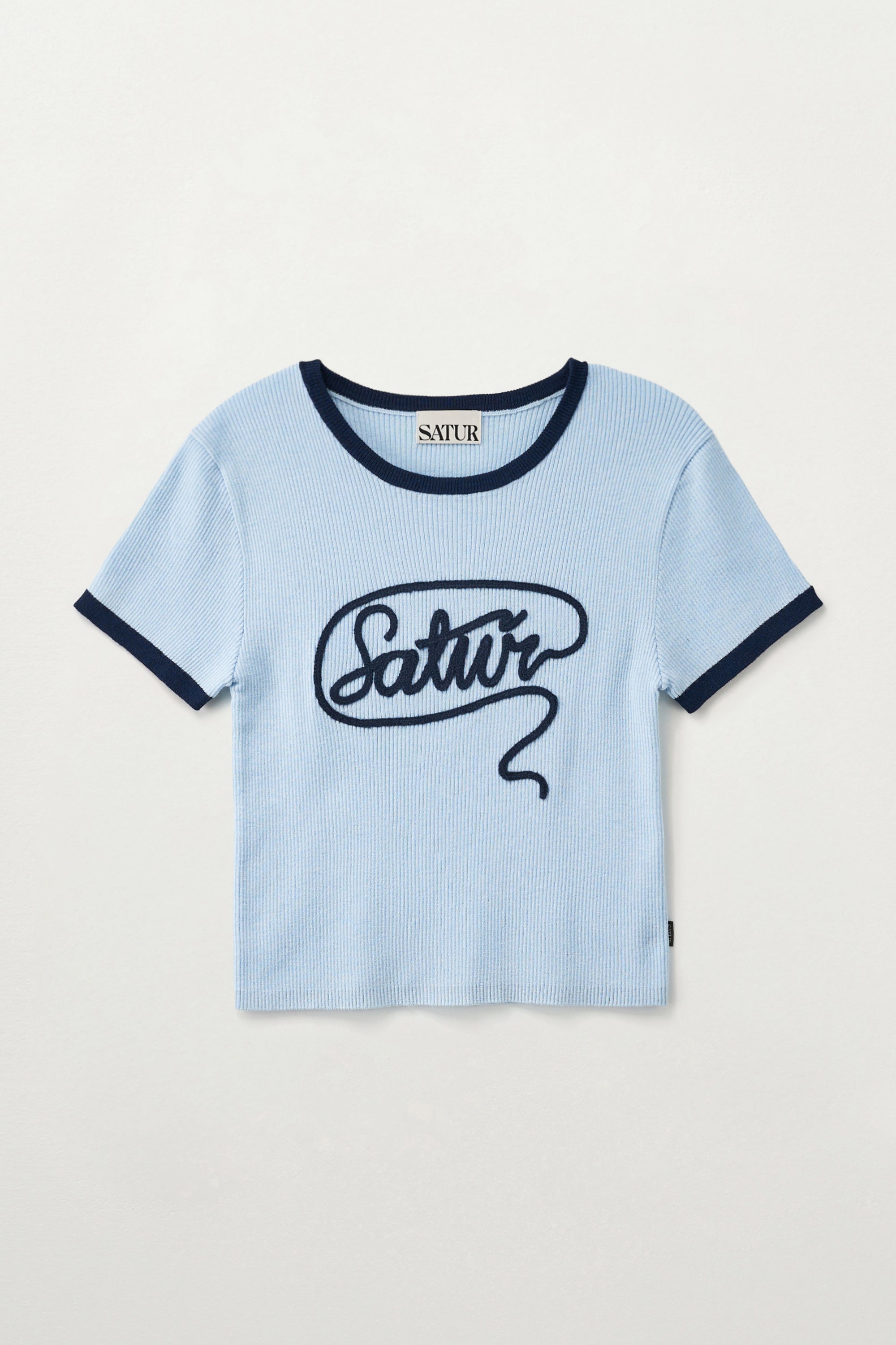(W) Rope Logo Ringer Knit Sky Blue
