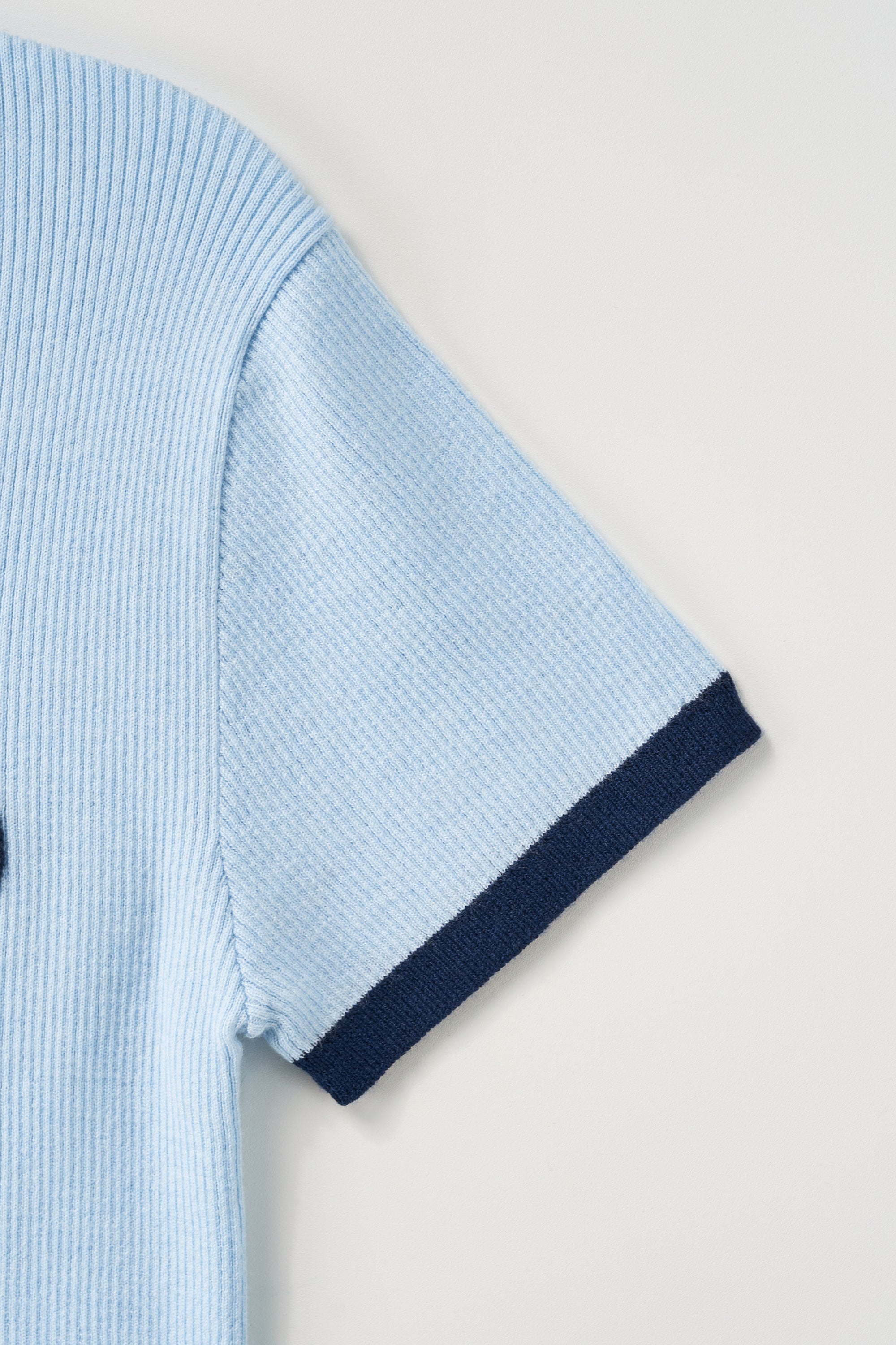 (W) Rope Logo Ringer Knit Sky Blue