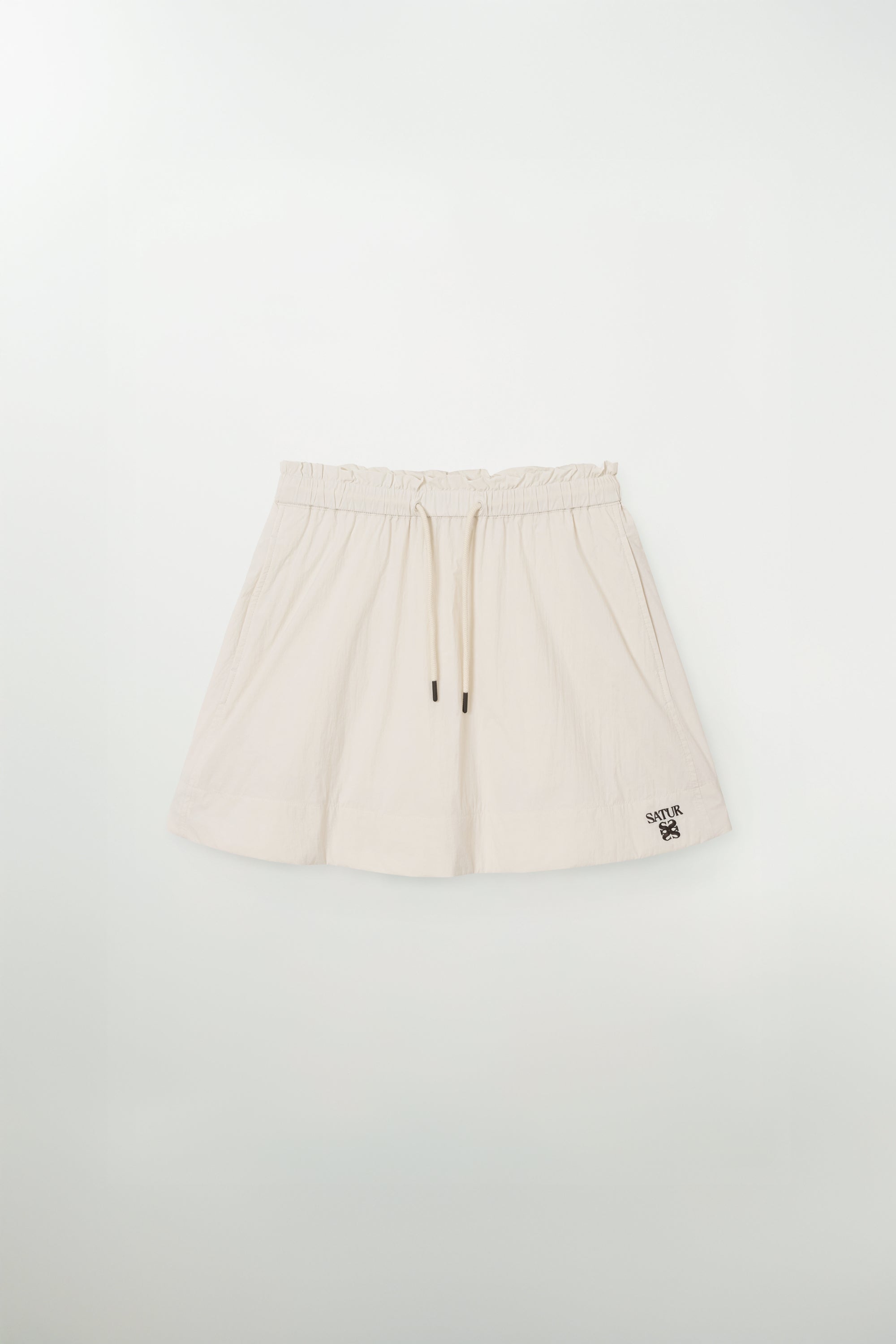 (W) Logo String Flared Skirt Cream