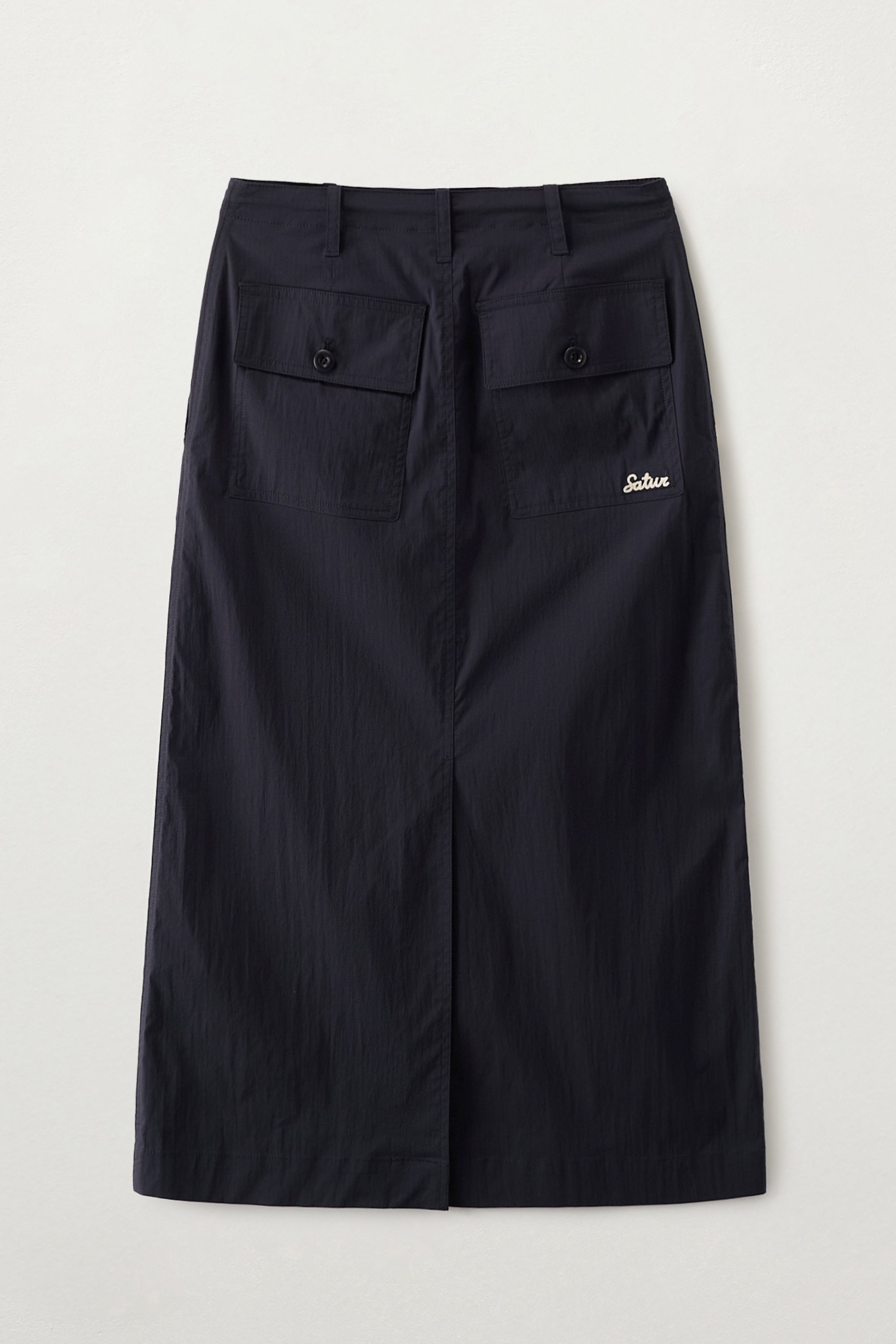 (W) Parachute Long Skirt Navy