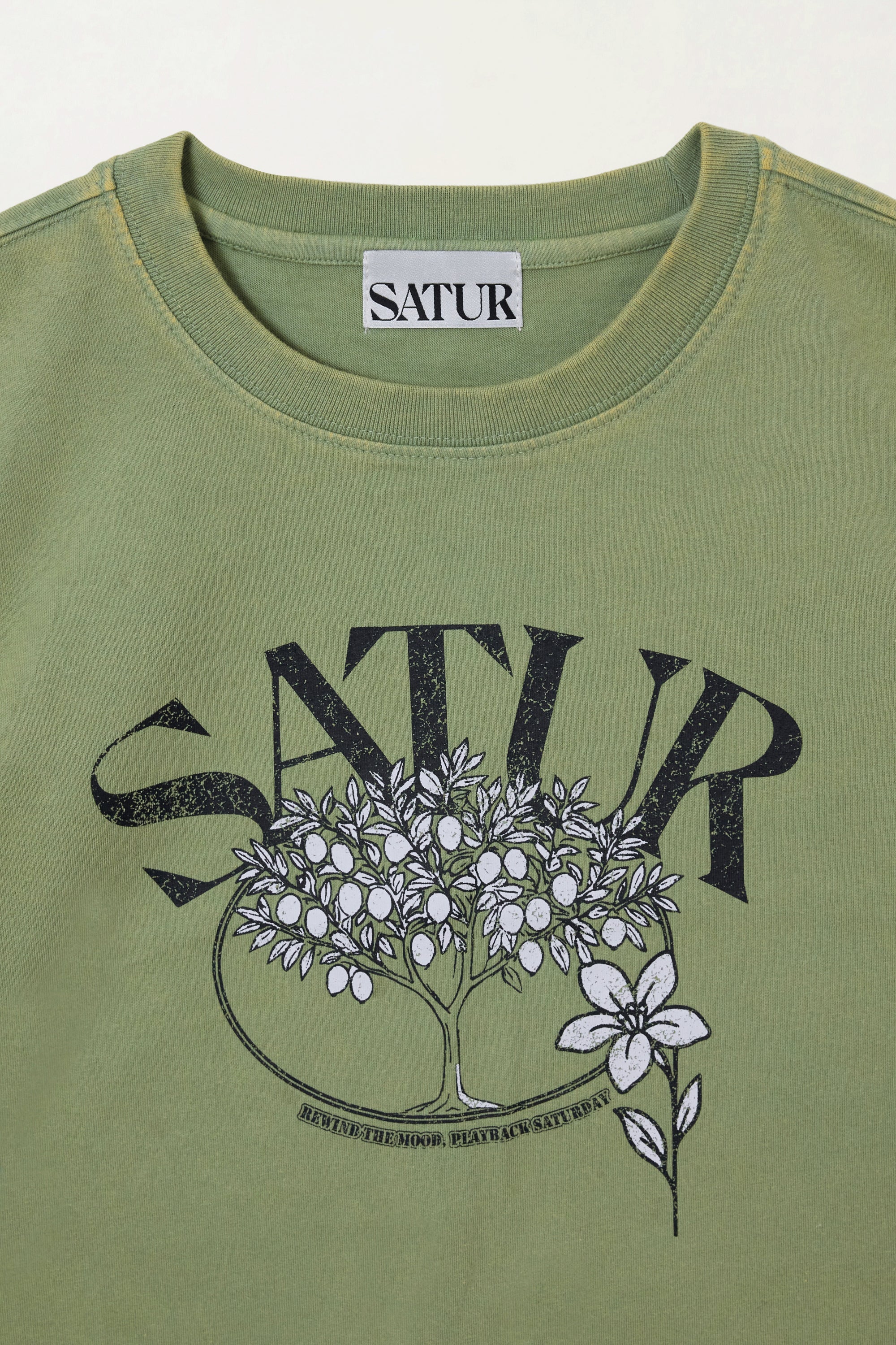 (W) Citron Tree Stone Crop Tee Khaki