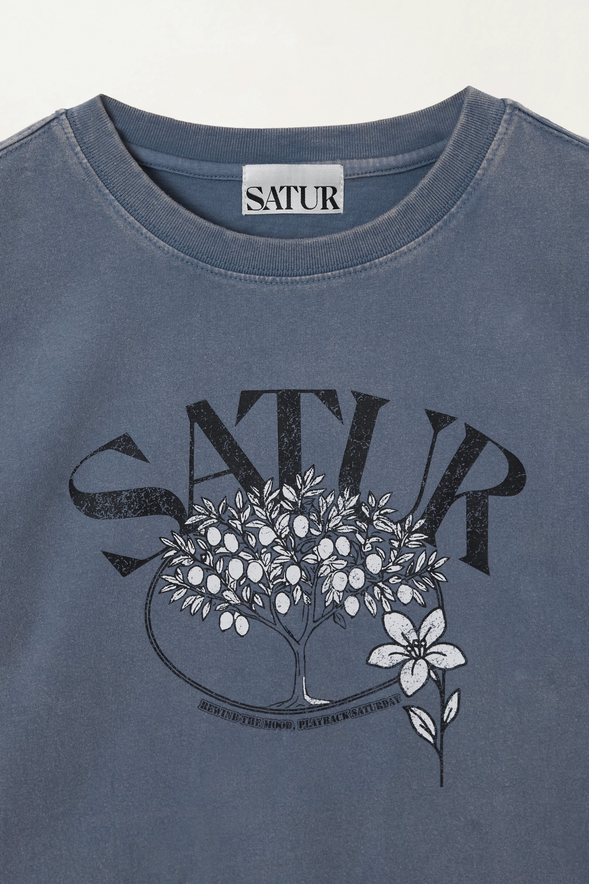 (W) Citron Tree Stone Crop Tee Navy