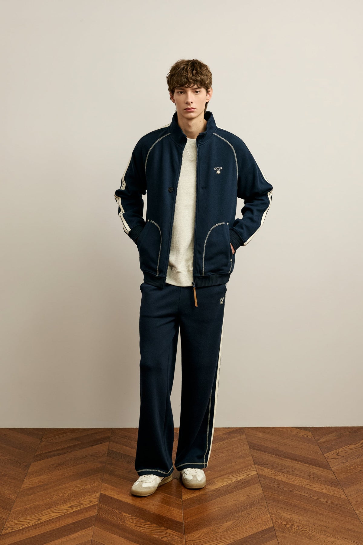 Lawton Stitch Track Zip-up Jacket
