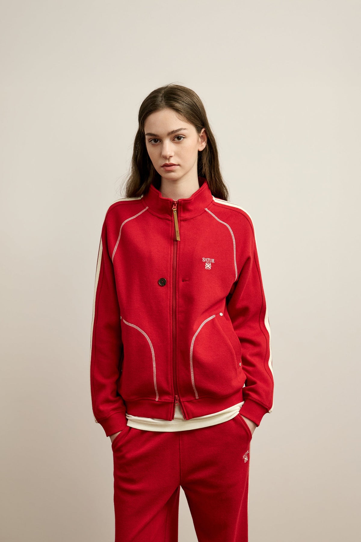 Lawton Stitch Track Zip-up Jacket