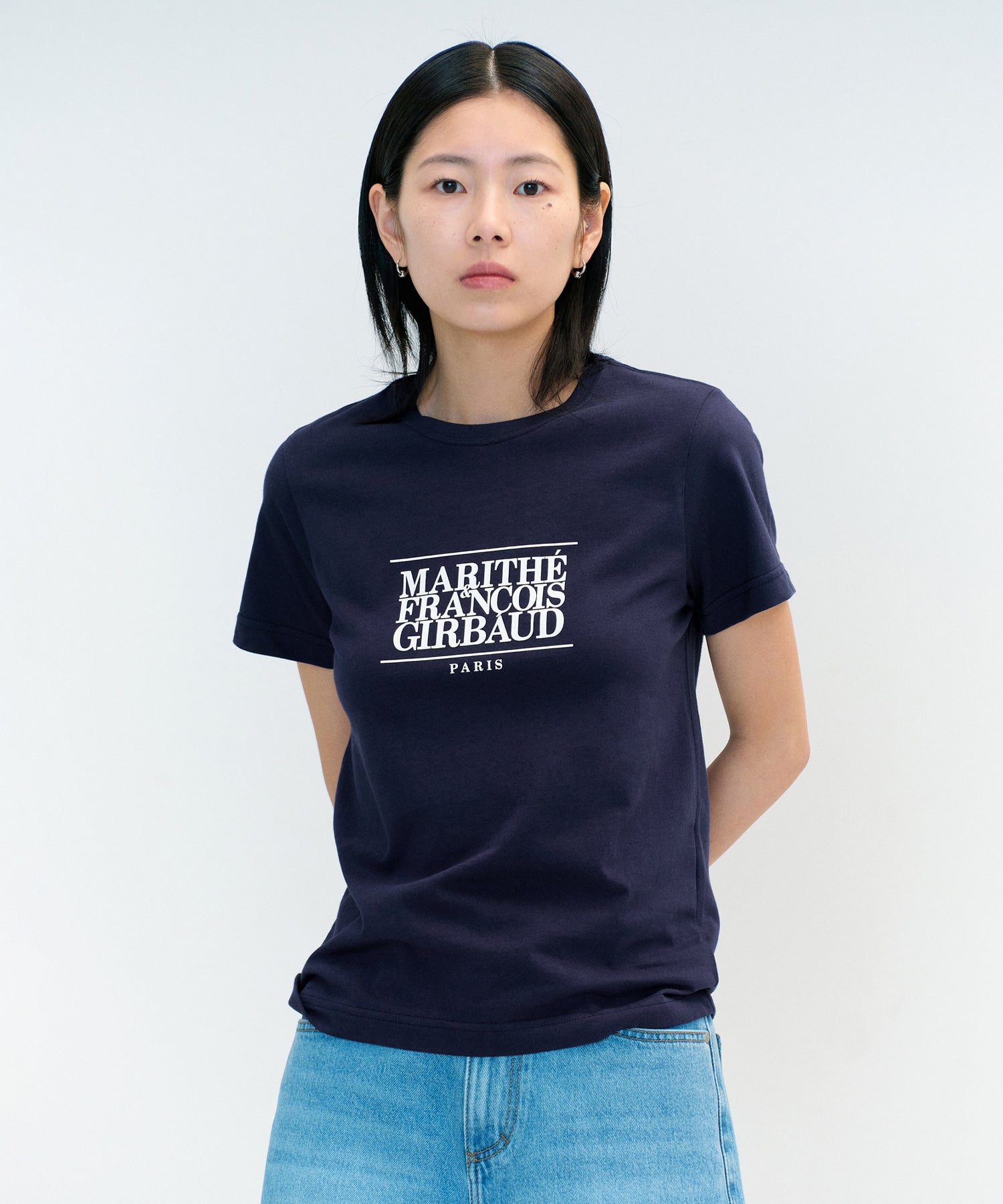 W Classic Logo Tee Navy